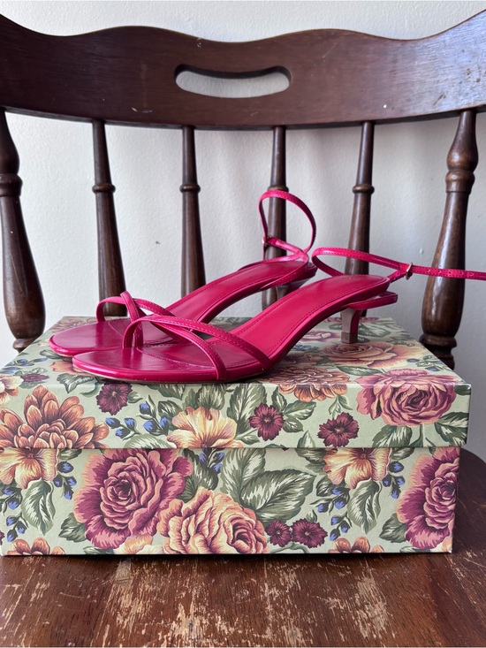Mango Shoes - Mango Women’s RedStrappy Kitten Heel Sandals 6.5